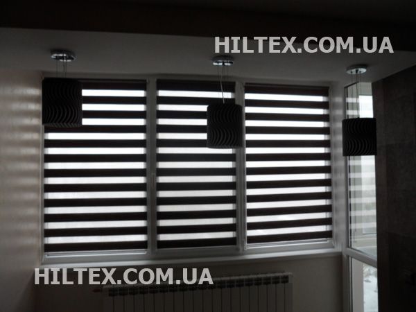 Рулонные шторы день ночь черные