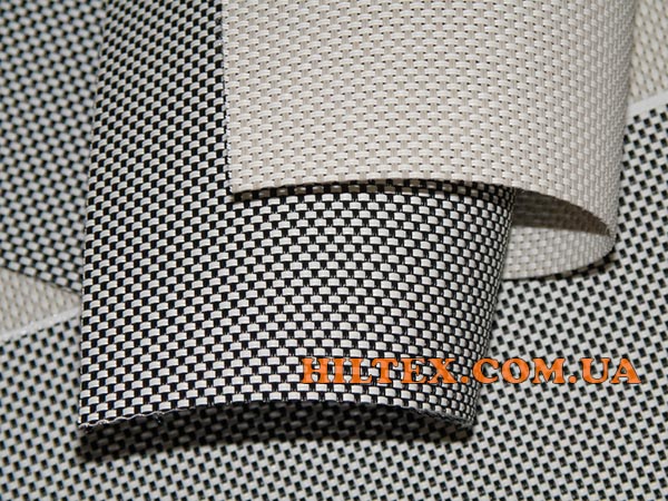 Фото ткани для ролет Скрин в сером и бежевом цвете