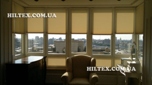 Шторы плиссе установленные в эркере