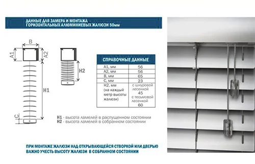 Технические характеристики электрических алюминиевых жалюзи 